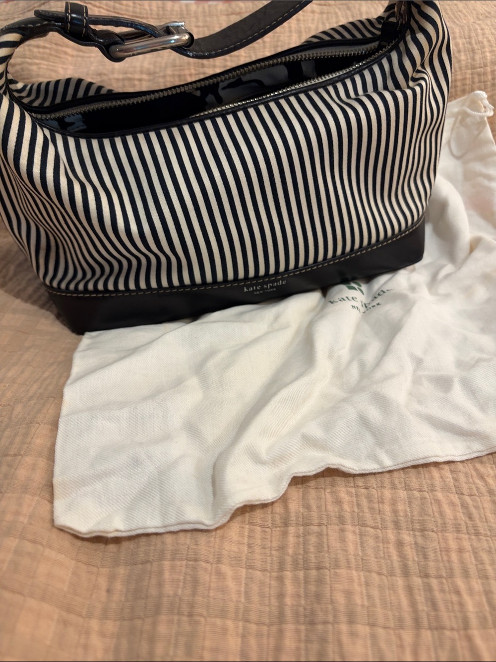 RARE vintage 90s kate spade Black and White Striped Mini Bag